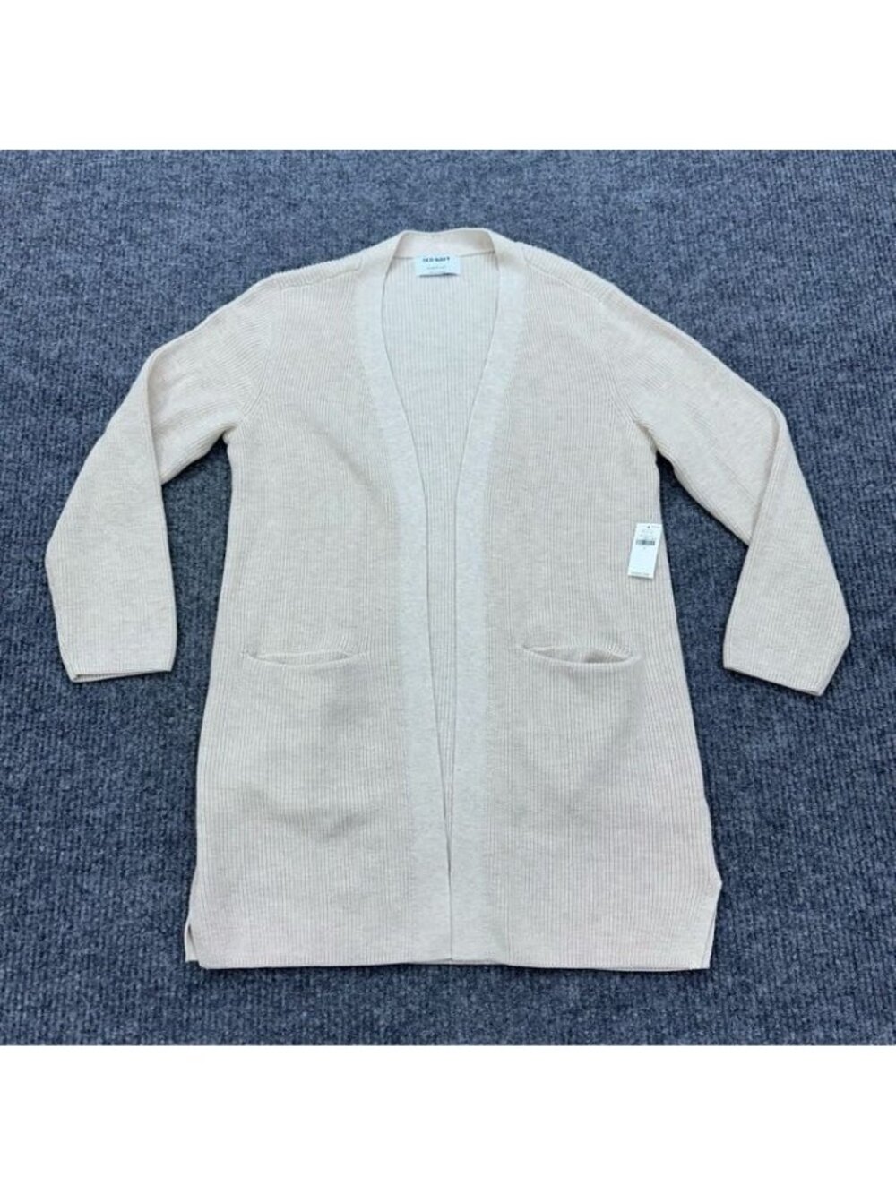 Old Navy Longline Open Front Sweater Ribbed Knit Cardigan Cozy Womens Large NEW
